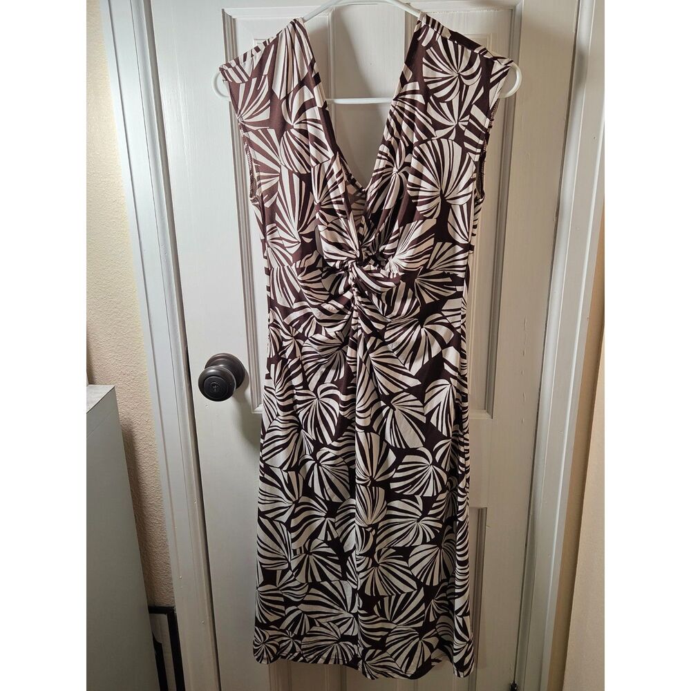 Women's Vintage London Style Size 6 Brown & Cream Dress